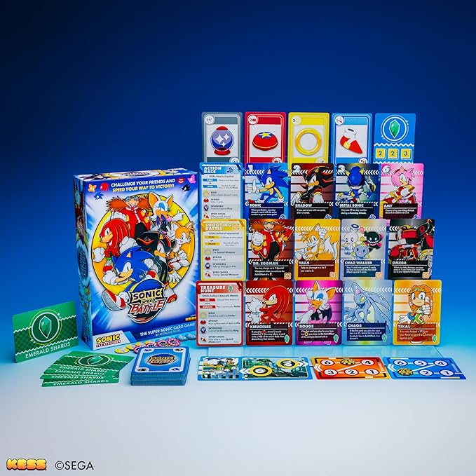 KESS Sonic Speed Battle Card Game; Three Separate Card Games, Each Being 2-4 Players That use The Same Deck in Completely Different Ways