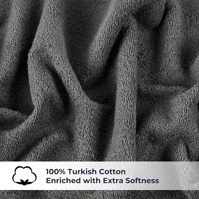 NUKURA 12’’ x 40’’ 100% Cotton Sweat Towel for Gym, Extra Soft & Durable, Ideal for Running, Walking, Yoga, Pickleball, Padel, Grey Neck Towels, 450 GSM