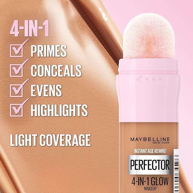 Maybelline New York Instant Age Rewind Instant Perfector 4-In-1 Glow Makeup, Deep (Pack of 2)