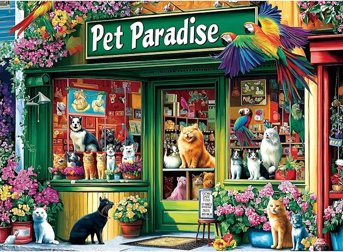 500 Piece Jigsaw Puzzle - Relaxing Pet Shop Scene for Adults | Challenging Family Activity | Great for Fun & Leisure (Finished Size: 23 x 15 inches)