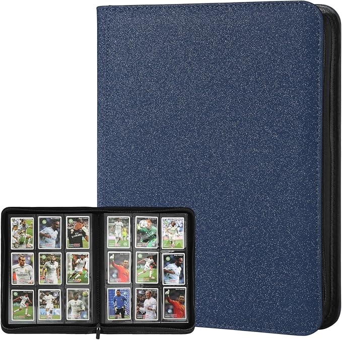 Trading Card Binder 9 Pocket, GERMUN PU Cover Card Binder for 540 Cards, Premium Trading Card Collection Binder, Double Sided Pocket Card Album for MTG, TCG (Blue)