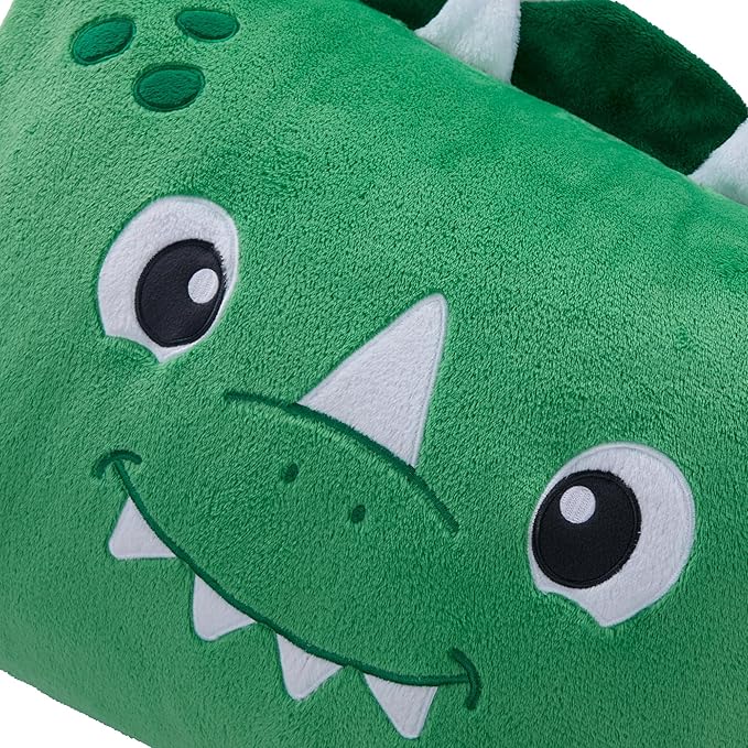 Saint Eve Kids Pillow Pals Fuzzy Pillow Case, Cute Animal Friends Soft Pillow Cover for Kids Beds and Nap Time - Mochi The Dino