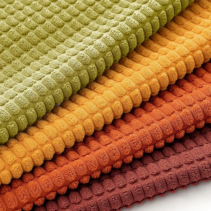 MIULEE Fall Decorative Pillow Covers 18x18 Inch Set of 4 Yellow Orange | Burnt Orange Green Gradient Boho Farmhouse Home Decor, Modern Corduroy Couch Pillows, Pillowcases for Sofa Living Room Bed