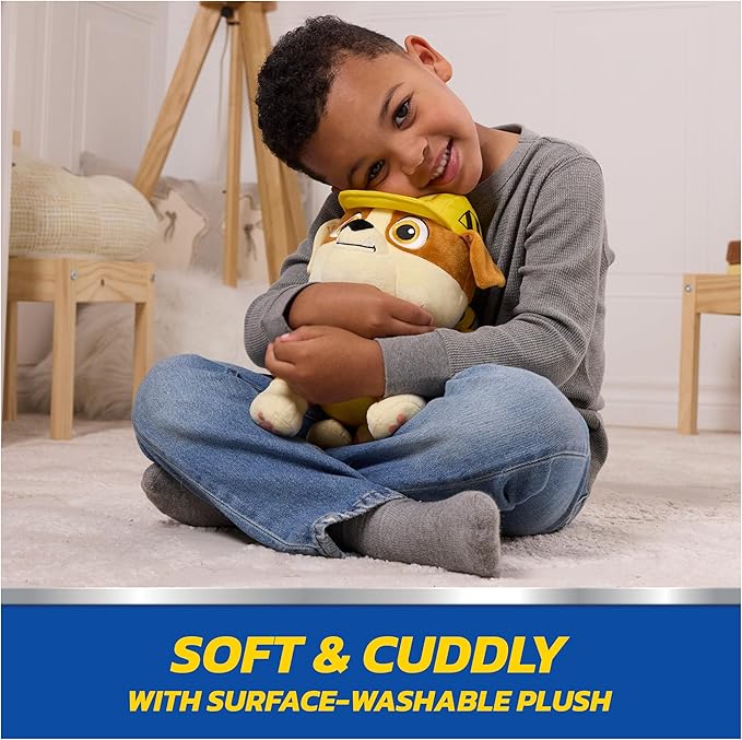 Rubble and Crew Rumbling Rubble Plush Toy, Interactive Sensory Toy, Dog Stuffed Animal, Kids Toys for Boys & Girls Ages 3 and Up, 12”