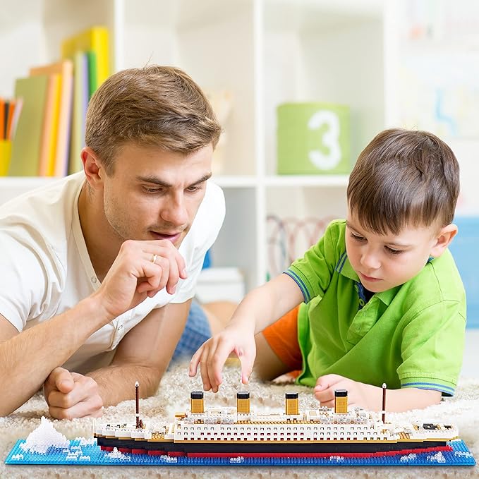 Micro Mini Blocks Building Set Architecture Titanic Cruise Ship Modle Kit, a DIY Mini Bricks for Adults and Toys Presents for Kids 1872 PCS