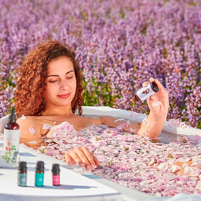 Set Relax Organic Essential Oils | Lavender (0.34 Fl Oz) + Chamomile (0.17 Fl Oz) + Yarrow (0.17 Fl Oz) | 100% Pure and Natural | Undiluted | Therapeutic Grade | Family-Owned Farm | Non-GMO | 3 pcs