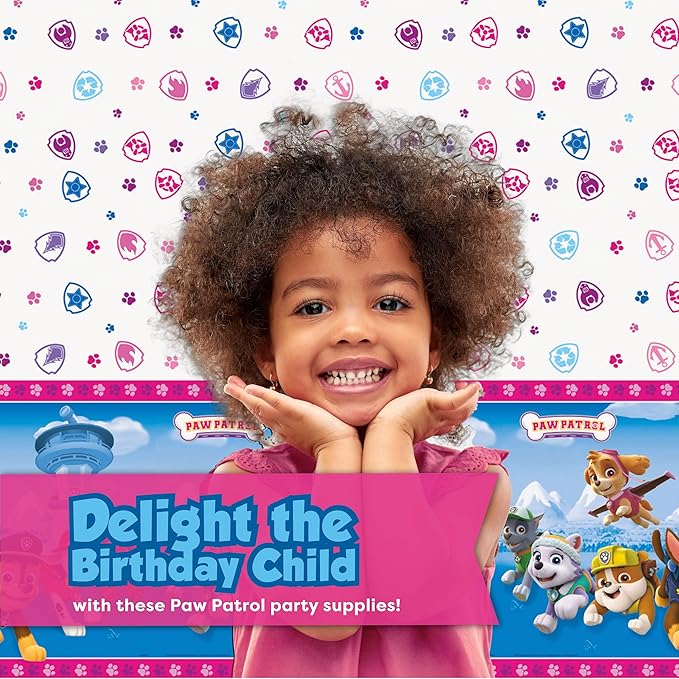 Pink Paw Patrol Plates and Napkins for 32 | Pink Skye Paw Patrol Birthday Decorations for Party | Officially Licensed