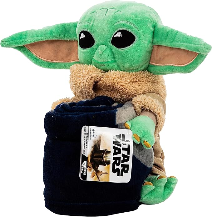Northwest Star Wars: The Mandalorian Dark Hover Character Hugger Pillow & Silk Touch Throw Blanket Set, 40" x 50"