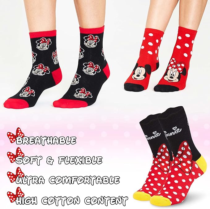 Disney Stitch Socks Gifts for Women Teens, US Size 4-9, Baby Yoda Pack of 5 Fuzzy Casual Crew Socks for Home Sleep Winter