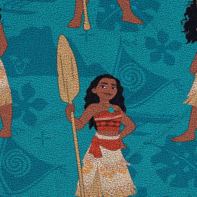 Jay Franco Kids Plush Throw Blanket – Soft & Cozy Fleece Throw for Bedroom & Couch Décor, Official Licensed Product, Teal - Moana, 46x60 - Throw Blanket