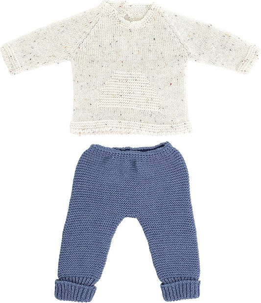 Miniland Clothes for Dolls 15 3/4'' Knitted Outfit Sweater & Trausers - ECO, Made in Spain, Quality, Role Play, Educational