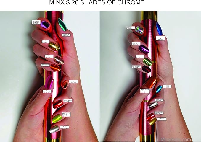 Minx Nails, Silver Fox Houndstooth Chrome, Nail Wrap