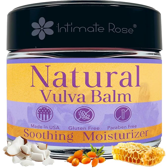 Vulva Balm & Organic Vaginal Moisturizer for Women: Natural Vulva Moisturizer & Vulva Cream for Dryness on Intimate Skin - NON Estrogen Cream - Perfect for Menopause & Shaving Rash Relief