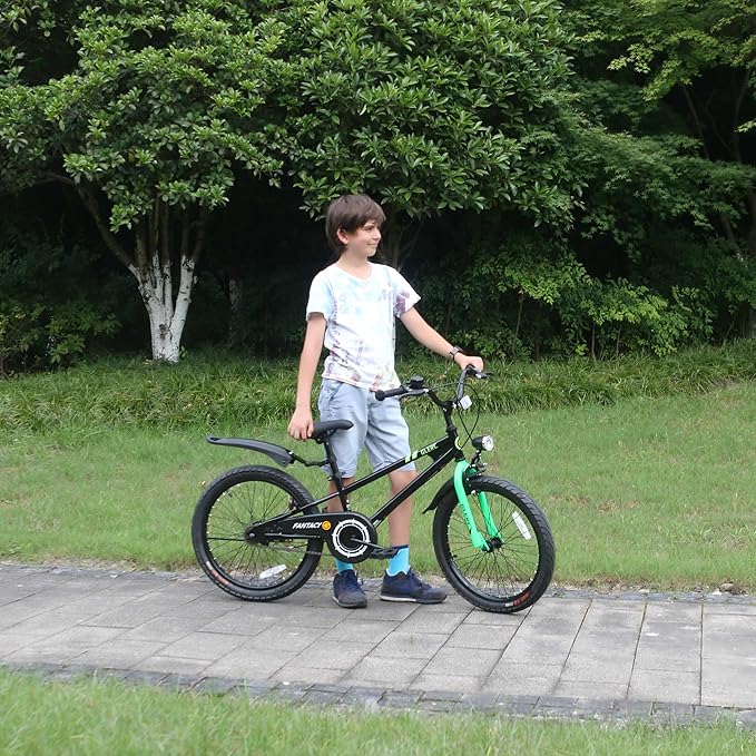 Glerc Fantacy Kids Bike, 12-20 Inch Children Bicycle for 2-13 Years Old Boys Girls, Kids Bicycle with Water Bottle Holder & Headlight & Training Wheels, Multiple Colors