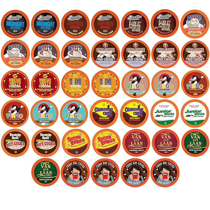 Two Rivers Coffee Hot Chocolate Pods Single Serve Cocoa Variety Sampler Pack Compatible with 2.0 Keurig K-Cup Brewers, 40 Count