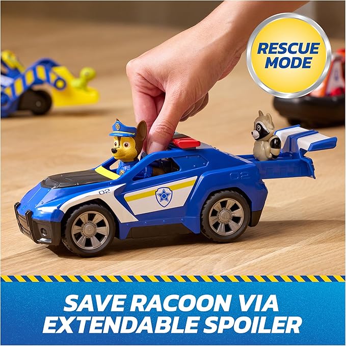 Paw Patrol: Search & Rescue, Chase Rescue Cruiser Vehicle with 2 Figures, Police Car Toy with Pull-Back Action, Kids Toys for Boys & Girls Ages 3+