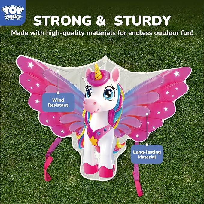 TOY Life 48.4'' Giant Girls Kites Easy to Fly for Kids Adults with 328.1 FT String, Beach Kite Outdoor Game Outside Toys Activity, Toys for Girls, Gift for Girls Ages 4-8