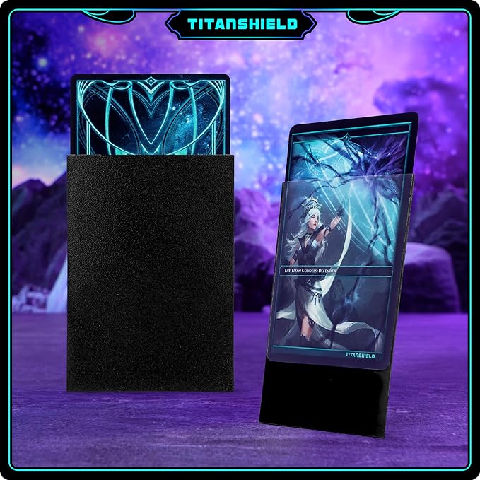 TitanShield Premium Card Sleeves | Compatible with Pokemon, One Piece, Lorcana, Flesh & Blood, & Magic The Gathering MTG | (150 Sleeves - Standard) (1, Black, Standard | 66x91mm)