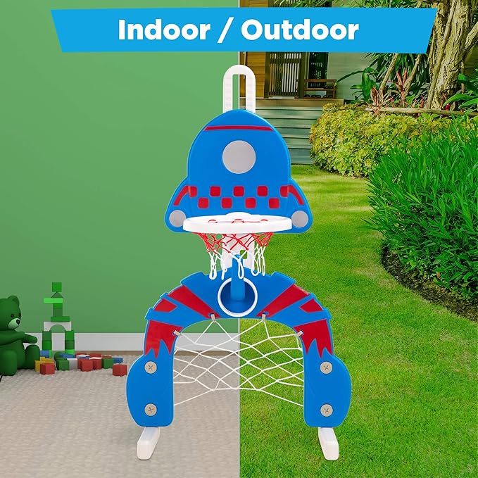 Best Choice Products 3-in-1 Toddler Basketball Hoop Sports Activity Center