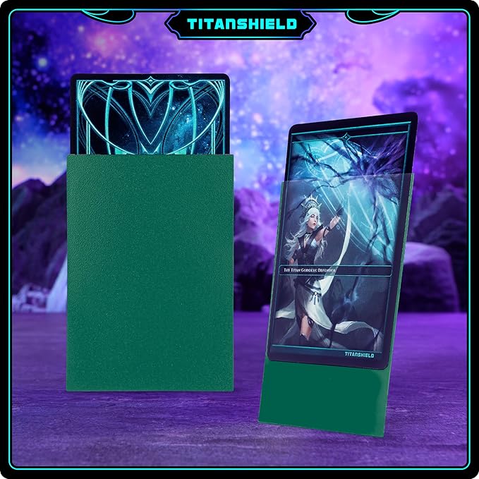 TitanShield Premium Card Sleeves | Compatible with Pokemon, One Piece, Lorcana, Flesh & Blood, & Magic The Gathering MTG | (150 Sleeves - Standard) (1, Green, Standard | 66x91mm)