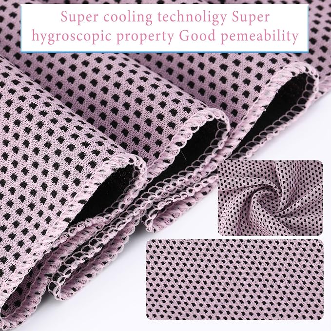 Honoson 20 Pcs Cooling Towels for Neck and Face, 47"x12" Sports Breathable Ice Towels Microfiber Chilly Sweat Rags with Portable Bottle for Gym Golf Athletes Yoga Workout Hot Weather (Pink)