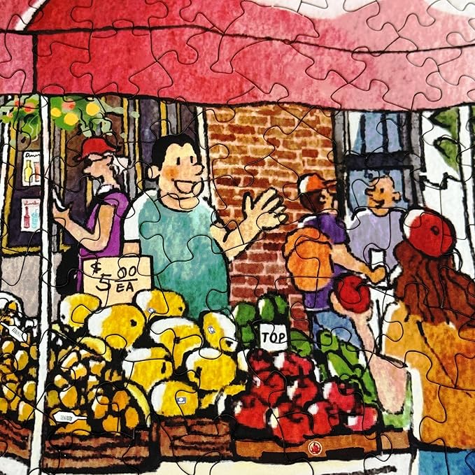 1000 Pieces Jigsaw Puzzles for Adults, Boston Bazaar Puzzle, Unique Shape Puzzles for Family Friends Challenging Games
