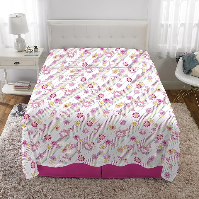 Hello Kitty Bedding Super Soft Microfiber Sheet Set, Full, Hello Kitty, (Officially Licensed Product) by Franco