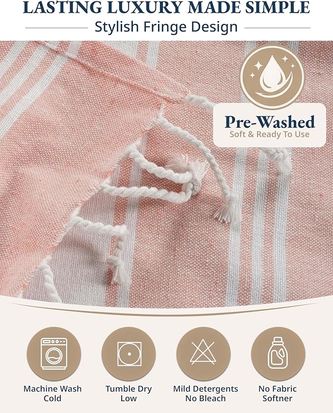 LANE LINEN Beach Towels 4 Pack - Beach Towels Oversized, Pre-Washed Extra Large Beach Towel, Quick Dry, No Sand Beach Towel, Pool Towels for Adults, 39"x71" - Quartz Pink