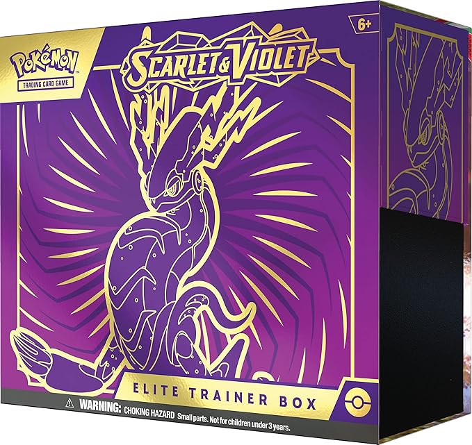 Pokémon TCG: Scarlet and Violet Elite Trainer Box - Miraidon Purple (1 Full Art Promo Card, 9 Boosters and Premium Accessories)