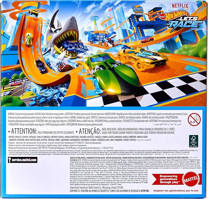 Hot Wheels Toy Cars & Trucks, Let’s Race 8-Pack, Set of 8 1:64 Scale Vehicles from the Animated Netflix Show