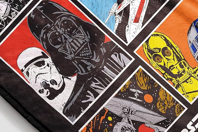 Jay Franco Plush Throw Blanket – 46" x 60" Inch Hero Kids Soft & Cozy Fleece Throw for Bedroom & Couch Décor, Official Licensed Product, Multi - Star Wars