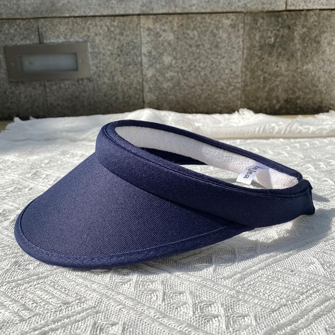 4 Pack Sun Visor Hats Women Men Clip on Cotton Wide Brim Visors Hat Outdoor Sports Golf Beach Travel Tennis Caps