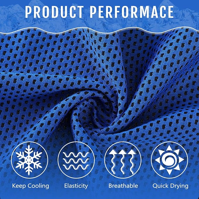 Hosuly 30 Pack Cooling Towels, 40"x12" Ice Breathable Soft Chilly Sweat Rag Microfiber Workout Rags for Gym Cooling Towels for Neck and Face for Yoga Golf Sport Running