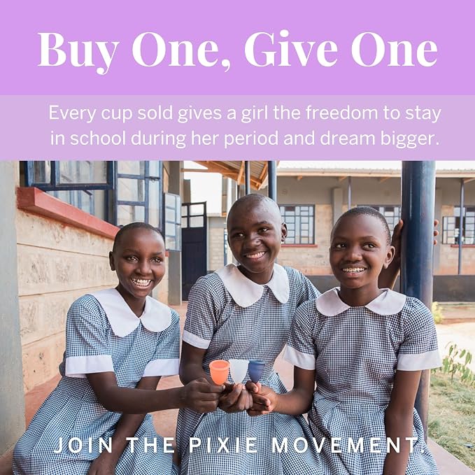 Pixie Soft Menstrual Cup - Ranked 1 for Most Comfortable Reusable Period Cup - Buy One We Give One - Includes Ebook Guide, Cleaning Wipes, Lube, & Storage Bag - Tampon and Pad Alternative