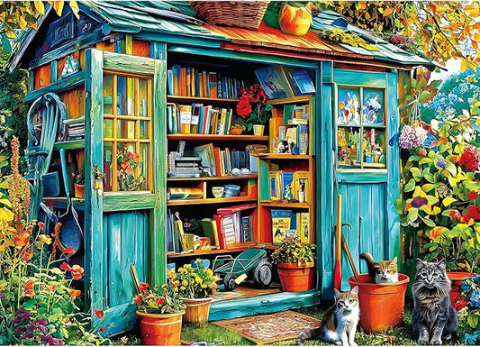 Blueforest Puzzles for Adults 1000 Pieces, Cozy Garden Shed Jigsaw Puzzle, Impossible Hard Difficult Challenging Family Puzzles for Adults, 27.5x19.7 Inches Pretty Art Puzzle