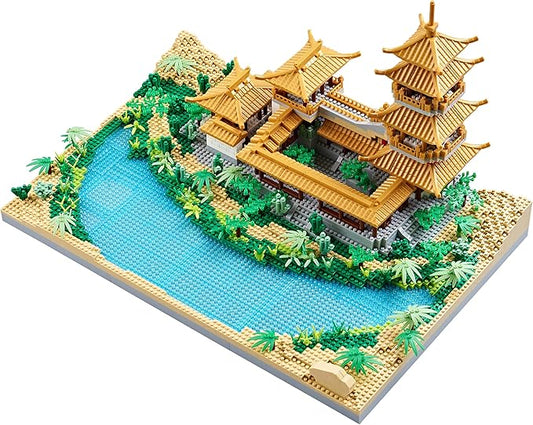 Chinese Architecture Micro Building Blocks Crescent Moon Spring Collection Model for Display for Adults Decorative Creative Toy Present for Children Age of 14+ 3350 PCS