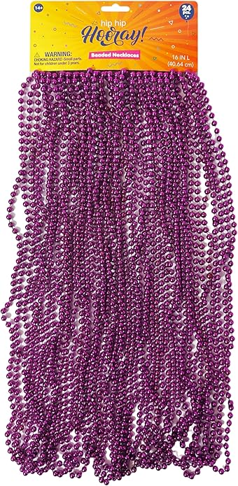 LUV HER Beaded Necklaces 24-Pack – Party Accessories for Girls & Women – Festive Dress-Up & Pretend Play