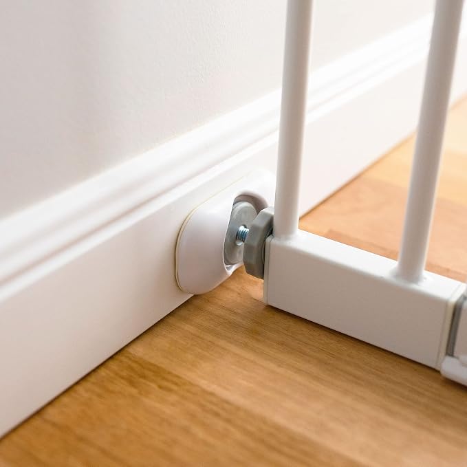 Perma Child Safety Baby Gate Wall Protector, Protect Walls and Doorways, Use with Pressure Mounted Baby and Dog Gates, 4 Pack, White