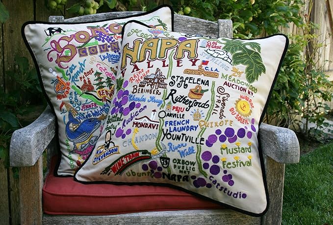 Catstudio Napa Valley Embroidered Decorative Throw Pillow