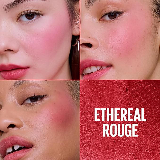 Maybelline Cloudtopia Blush for Cheeks and Lip Mousse, Ultra-Vivid, Pigmented Formula for Up to 14HR of Blush and Lip Makeup Color, Ethereal Rouge, 1 Count