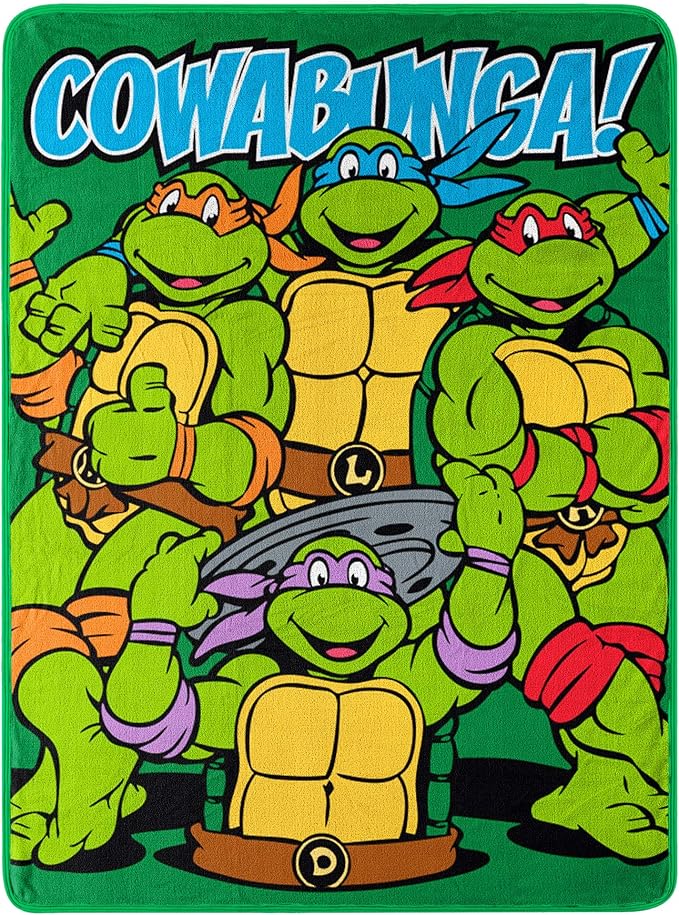 Northwest Nickelodeon Fleece Throw Blanket Teenage Mutant Ninja Turtles, Cowabunga Dudes, 46" x 60"