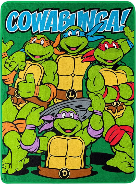 Northwest Nickelodeon Fleece Throw Blanket Teenage Mutant Ninja Turtles, Cowabunga Dudes, 46" x 60"