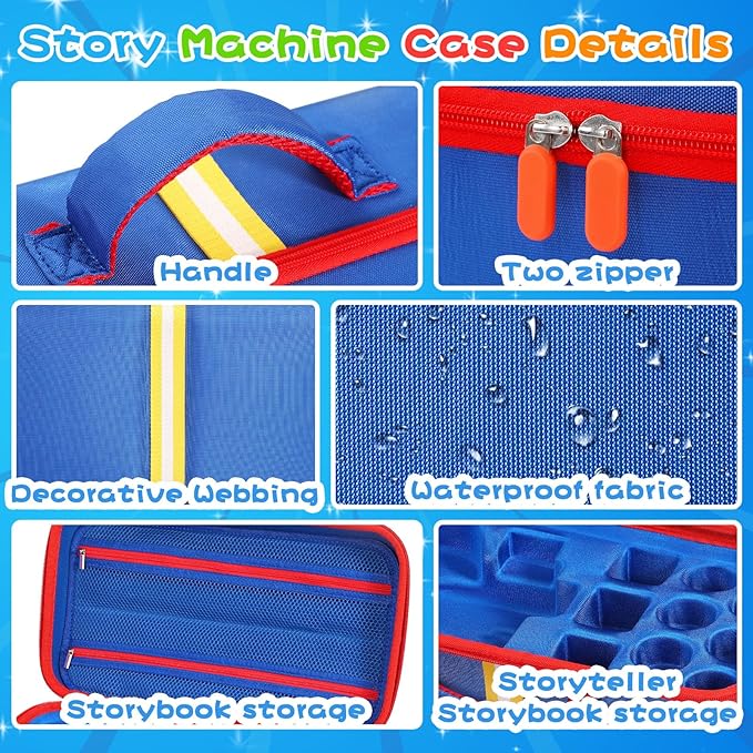 Hard Shell Case for Little Tikes Story Dream Machine Books Starter Set, Many Story Collection, Storytime/Little Golden Book Toys Storage Travel Bag (Blue, Large)