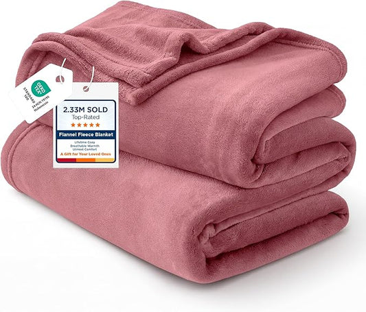 Bedsure GentleSoft Fleece Throw Blanket for Couch Dusty Rose - Lightweight Plush Fuzzy Cozy Soft Blankets and Throws for Sofa, 50x60 inches