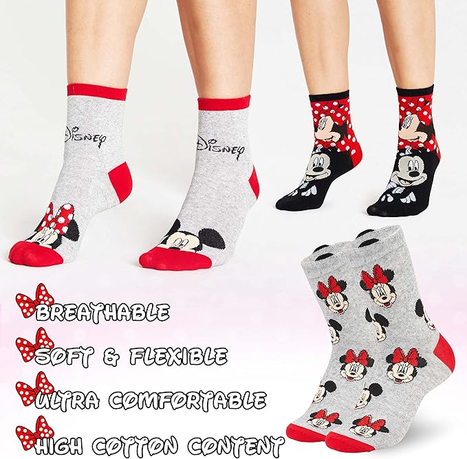 Disney Stitch Socks Gifts for Women Teens, US Size 4-9, Baby Yoda Pack of 5 Fuzzy Casual Crew Socks for Home Sleep Winter