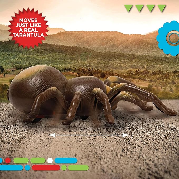 Discovery™ RC Tarantula Spider – Remote Control Toy Spider with Realistic Movement, Red LED Eyes & Wriggling Legs | Prank Gift for Boys Girls & Bug Lovers| Fun Electronic Animal Toy for Kids Ages 8+