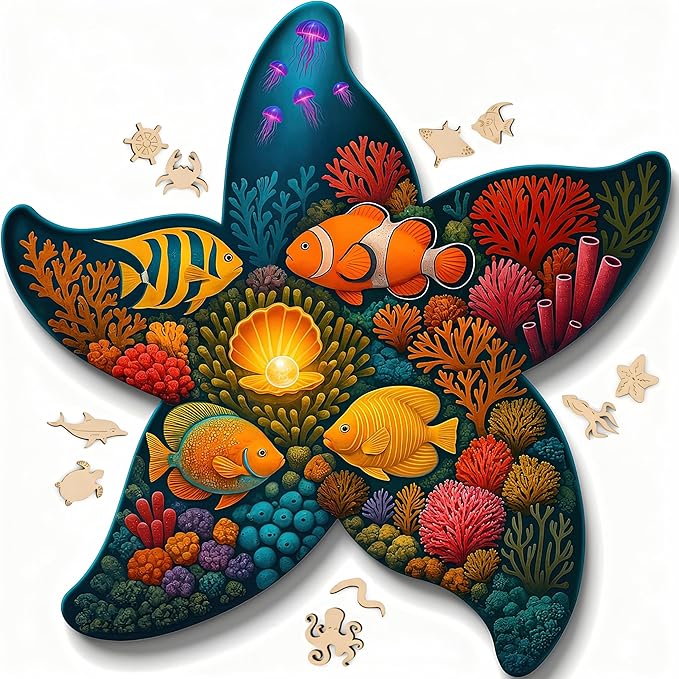 Premium Wooden Puzzles for Adults - 100 Piece Eco-Friendly Wood Puzzles - Relaxation & Brain Training - Unique Jigsaw Puzzle - Whimsical Shape Puzzle Pieces 9.8 × 9.8 in