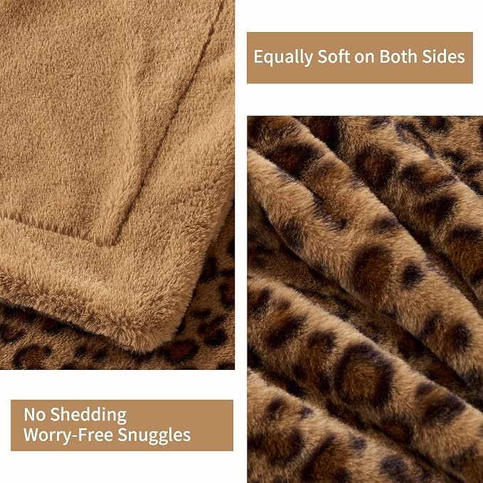 GALMAXS7 Cheetah Print Throw Blanket, Double-Sided Plush Faux Fur, 60"x80" | 500GSM Faux Fur,Double-Sided Leopard Design,Ultra Soft Plush Feel,All Season Cozy Blanket,No Shedding,Machine Washable