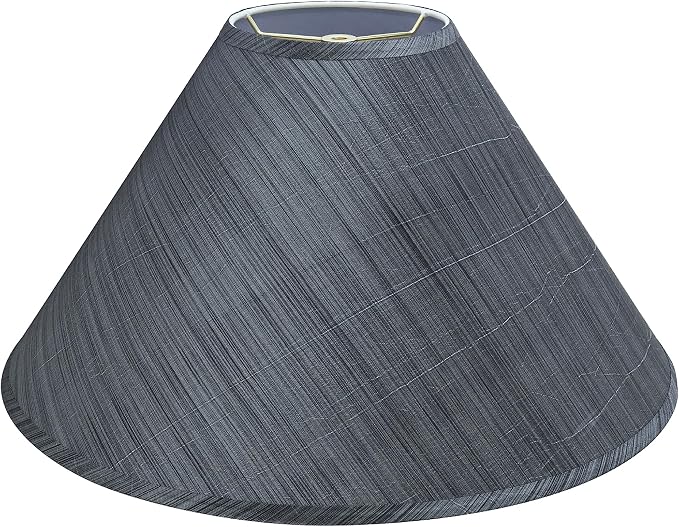 Aspen Creative 32203A Hardback Empire Spider Lamp Shade in Grey & Black, 6" Top x 19" Bottom x 12" Slant Height