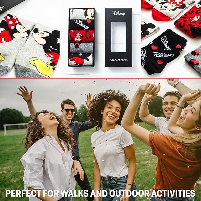 Disney Stitch Socks Gifts for Women Teens, US Size 4-9, Baby Yoda Pack of 5 Fuzzy Casual Crew Socks for Home Sleep Winter